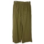 Joie  Linen Blend Pants Women S Olive Green Wide Leg Cropped Beachy Coastal Photo 3