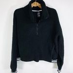 C9 Black Cropped Pullover Teddie Fleece Jacket Sz Large Photo 0