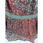 Little Journeys Chicago Womesn Artsy Tunic Top Button Front Medium Lightweight Green Photo 5