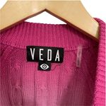 NWOT VEDA Sweater Dip Dye Tie Dye Cable Knit Pink Black White Size Petite (0 Photo 4