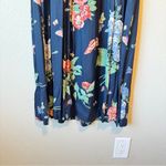 Vintage 90s Blue Floral Butterfly Print Sun Dress Womens 8 Casual Summer Modest Photo 4