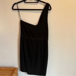 Theory Black Kahalo One Shoulder Mini Cocktail Dress | Size 10 Photo 8