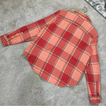 L.L. Bean Women’s Heavy Flannel Shacket Plaid Button Front Shirt Longsleeve L Orange Size L Photo 6