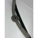 Vintage Boho Western Elastic Waist Belt | Silver Tone Buckle, Black Stretch, 40" Photo 4