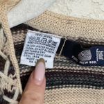 Vintage‎ Grandma Knit Sweater Sz Small Oversized Patchwork Striped Cozy Cabin Brown Photo 3