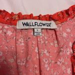 Wallflower Red Floral Women's Blouse Orange Size L Photo 1