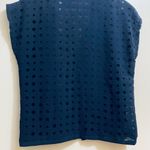 C. Luce C. Luca Transparent Navy Blue Polka Dot Crop Top Blouse Photo 1