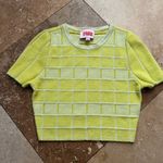 Solid & Striped Yellow Pear & Marshmallow Checkered Gingham Knit Cara Top Small Photo 3