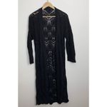 The Kooples Long Crochet Black Cardigan Open Front Sweater Womens XS Photo 4