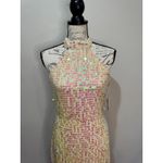 Saylor NWT Khoudia Sequined Halter Maxi Dress Pink Champagne Sz S $363 Photo 3