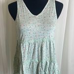 Love, Fire NWT Mint Ditsy Tiered Floral Print Tank Top Photo 0