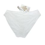 Becca Ribbed Daniella Corset Side Hipster Bikini Bottom Size Medium White NWT Photo 4