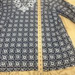 Woman Within Tunic Top Women’s 1X 22/24 Black White Embroidered Boho Cottagecore Photo 11