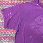 80s VINTAGE BEVERLEY HILLS JEWELED TEE Purple Size L Photo 5