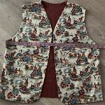 Vintage Bunny Garden Print Vest M Photo 4
