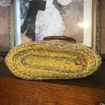 Nanette Lepore  YELLOW & BEIGE STRAW BAG WITH WOODEN HANDLE "CLEMENTINE" Photo 5