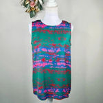 CO + CO by Coco Rocha Cornelia Top Green Pink Red Sleeveless Top Size 6 Photo 1