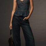 Anthropologie NWT  Pilcro Embroidered Peplum Corset Top Size L Photo 2