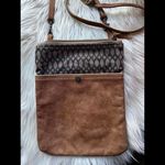 Myra Bag Leather Crossbody Purse Brown Photo 0