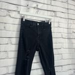 Divided H&M High Rise Distressed Skinny Jeans Black Wash Stretch Denim Women’s 2 Photo 2