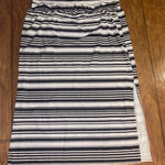 Maurice's Monochrome black white Striped maxi Skirt size 2X side slits Photo 0