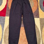 AQUA Bloomingdales Black Linen Thin Paperbag Tie Waist Pants High Waisted XS Photo 0