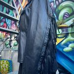 Black Leather Fringe Studded Jacket Size L Photo 11