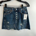 We The Free Harvey Distressed Denim Mini Skirt Photo 2