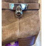 Michael Kors Kieran Women's 8 M Brown Suede Cuban Heel Side Zip Ankle Boots Photo 1