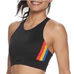 Adidas X Farm Rio Collab Women's Black Sports Bra with Rainbow Stripe Detail XS Photo 0