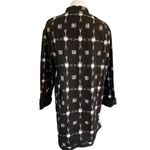 Sam Hilo Collection cotton lagenlook mandarin collar open long line blazer Black Size L Photo 2