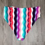 Bar III Women's Multi Color Waves Strappy High-Waist Bikini Swim Bottoms sz S Photo 2