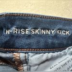 American Eagle Outfitters Blue High-Rise Skinny Kick Straight Leg Denim Photo 3