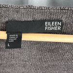 Eileen Fisher Gray Linen Knit Blazer Cardigan One Button Slip Pockets Size L Photo 4