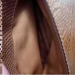 Rebecca Minkoff Perforated Leather Clutch Cognac Brown Magnetic Closure Purse Photo 3