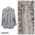 NYDJ Not Your Daughters Jeans Paisley Print Long Sleeve Blouse Plus Size 2X Purple Size XXL Photo 10
