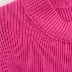 Free People Vibrant Pink Crew Neck Sweater Photo 3