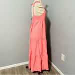 ZARA Pink Bubble Gum Bohemian Tiered Long Straight Neckline Cotton Dress Sz XL Photo 6