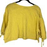 FAVLUX  Cropped Boatneck Cotton Blouse Women's Size Medium Yellow Photo 0