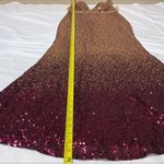 Bicici & Coty Ombre Rose Gold Beaded Sequin Embroidered Mesh Embellished Maxi Dress Gown S Photo 10