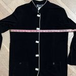 Vintage 90’s Slinky Brand Black Jersey Button Top Y2K White Trim Flare Sleeve M Size M Photo 4