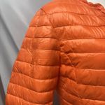 New Bognar Blu Womens XL Lightweight Puffer Coat Orange Spring Preppy Snap Photo 3