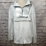 J.Crew Solid Anorak in White and Silver Metallic Photo 1