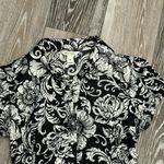 White House | Black Market Sz M Floral Paisley Print Satin Blouse Top W Tie Belt Photo 5