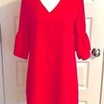 Belongsci| Magenta pink lined dress with ruffled 3/4 sleeve Size M Photo 0