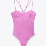 ZARA NWOT Satin Effect Bodysuit Strappy Bustier Corset XL Photo 2