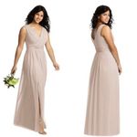 DESSY COLLECTION Vivian Diamond Gown Luxe Chiffon V Neck Size 10 Photo 8