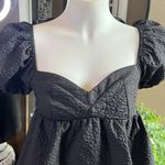 SheIn  V-Cay Collection Smocked Puff Sleeve Black Babydoll Top Size Large NWT Photo 4