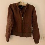Rampage vintage  brown zip up jacket 100% linen brown size s Photo 0
