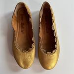 Anthropologie  Gee WaWa Women Shoes, Angelina Ballerina Gold Flats Slip On Size 6 Photo 0